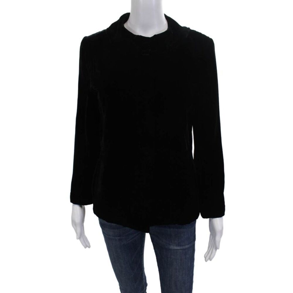 Roberta Freymann Women Black Mock Neck Jacket Size M